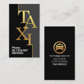 Gray Black Layers Gold Taxi Icon Designer Driver Visitenkarte (Vorne/Hinten)