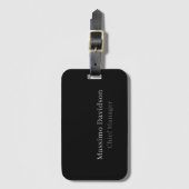 Gray Black Modern Minimalist Simple Serif Font Gepäckanhänger (Vorderseite Vertikal)