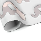 Gray Black Pastel Gray 3D Elefanten Geschenkpapier (Rolleneckpunkt)