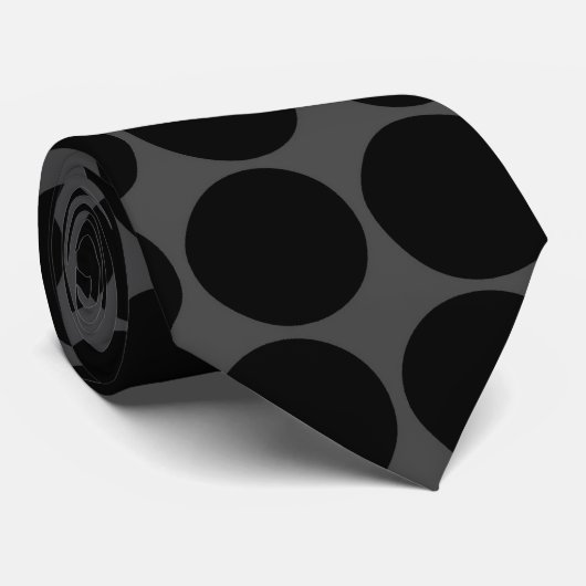Gray Black Polka Dots Pattern Krawatte (Gerollt)