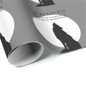 Gray Black Pop Art Leadership Wolf Howling Geschenkpapier (Rolleneckpunkt)