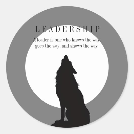 Gray Black Pop Art Leadership Wolf Howling Runder Aufkleber (Vorderseite)