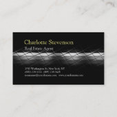 Gray Black Real Anwesen Agent Trendy Beruflich Visitenkarte (Rückseite)