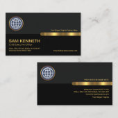 Gray Black Retro Columns Gründer CEO Visitenkarte (Vorne/Hinten)