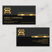 Gray Black Retro Columns Logistics Trucker Visitenkarte (Vorne/Hinten)