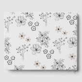 Gray Black Retro Y2K Hippie Blume Pattern Wedding Gästebuch (Rückseite)