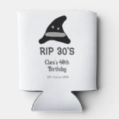 Gray black RIP 30's 40th birthday witch hat hallow Dosenkühler (Rückseite)