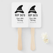 Gray black RIP 30's 40th birthday witch hat hallow Fächer (Vorne und Hinten)