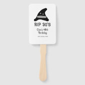 Gray black RIP 30's 40th birthday witch hat hallow Fächer (Vorderseite)