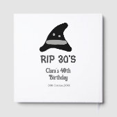 Gray black RIP 30's 40th birthday witch hat hallow Gästebuch (Rückseite)