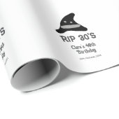 Gray black RIP 30's 40th birthday witch hat hallow Geschenkpapier (Rolleneckpunkt)