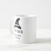 Gray black RIP 30's 40th birthday witch hat hallow Kaffeetasse (Vorderseite Links)