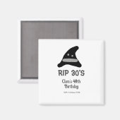 Gray black RIP 30's 40th birthday witch hat hallow Magnet (Vorderseite/Rückseite)