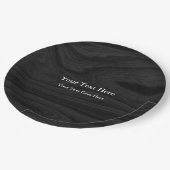 Gray Black Schlicht Elegant Moderner ADD-TEXT Pappteller (Schrägansicht)