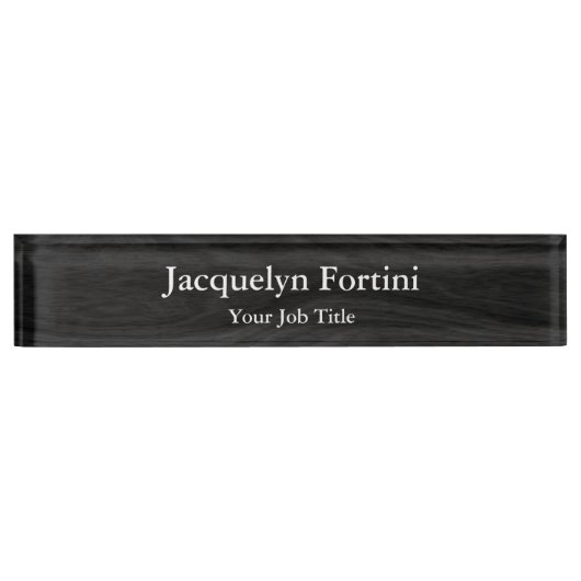 Gray Black Schlicht Elegante Moderne Minimalistisc Namensplakette (Vorderseite)