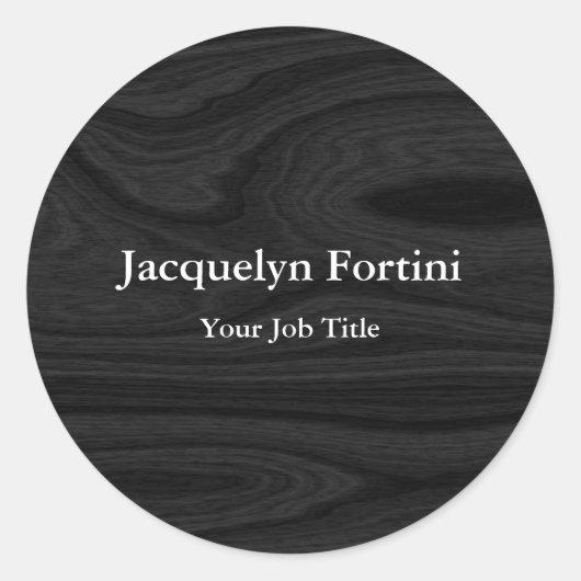 Gray Black Schlicht Elegante Moderne Minimalistisc Runder Aufkleber (Vorderseite)