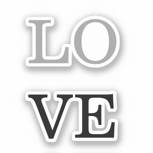 Gray Black Script Liebe Wedding Aufkleber (Vorderseite)