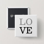 Gray Black Script Liebe Wedding Button (Vorne & Hinten)