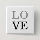 Gray Black Script Liebe Wedding Button (Vorderseite)