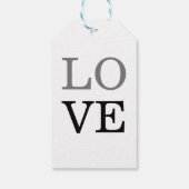 Gray Black Script Liebe Wedding Geschenkanhänger (Rückseite)