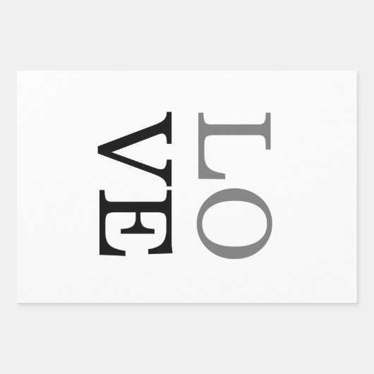 Gray Black Script Liebe Wedding Geschenkpapier Set (Vorderseite 3)