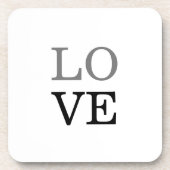 Gray Black Script Liebe Wedding Getränkeuntersetzer (Vorderseite)