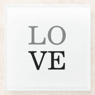 Gray Black Script Liebe Wedding Glasuntersetzer