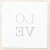 Gray Black Script Liebe Wedding Glasuntersetzer (Rückseite)