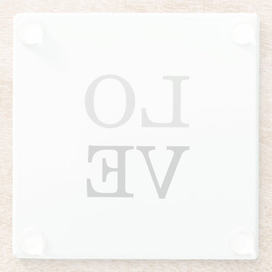 Gray Black Script Liebe Wedding Glasuntersetzer (Rückseite)