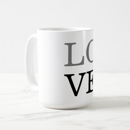 Gray Black Script Liebe Wedding Kaffeetasse (Vorderseite Links)