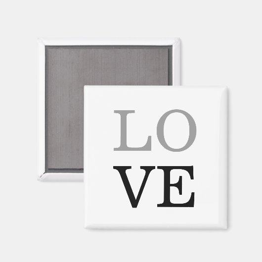 Gray Black Script Liebe Wedding Magnet (Vorderseite/Rückseite)