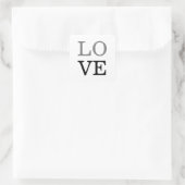 Gray Black Script Liebe Wedding Quadratischer Aufkleber (Tasche)