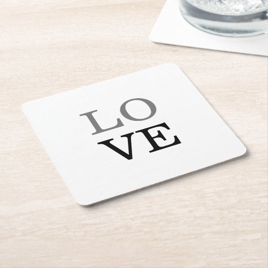 Gray Black Script Liebe Wedding Rechteckiger Pappuntersetzer (angewinkelt)