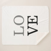 Gray Black Script Liebe Wedding Sherpadecke (Vorderseite (Horizontal))