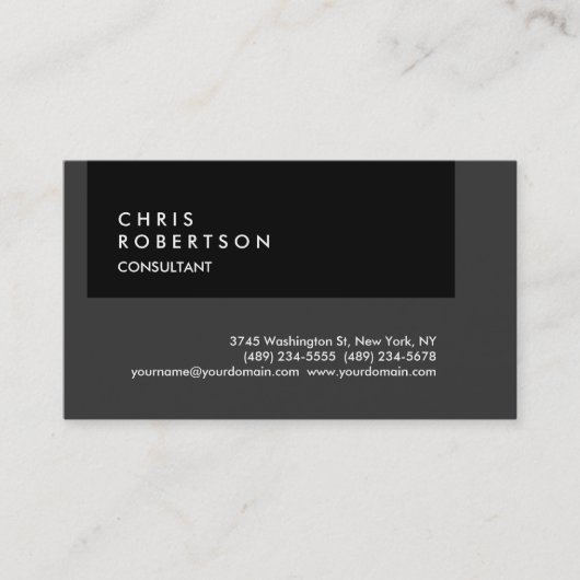 Gray Black Strip Creative Business Card Visitenkarte (Vorderseite)