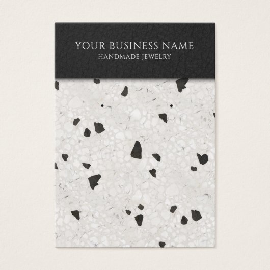 Gray Black Terrazzo Earring Display Cards (Vorderseite)