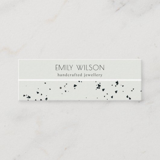 Gray Black Terrazzo Texture Study Earring Display Mini Visitenkarte (Vorderseite)