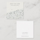 Gray Black Terrazzo Texture Study Earring Display Quadratische Visitenkarte (Vorne/Hinten)