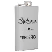 Gray Black Wedding Bridesman Personalisiert Flachmann (Rechts)