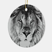 Gray Black & White Lion Weihnachtsschmuck (Links)