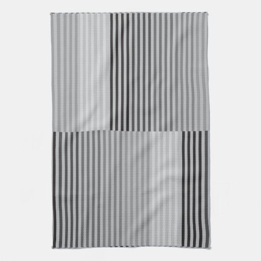 Gray, Black, White Stripes Geschirrtuch (Vertikal)