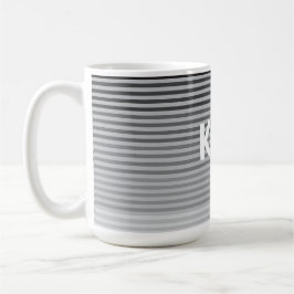 Gray, Black, White Stripes Kaffeetasse