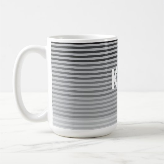 Gray, Black, White Stripes Kaffeetasse (Links)