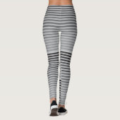 Gray, Black, White Stripes Leggings (Rückseite)