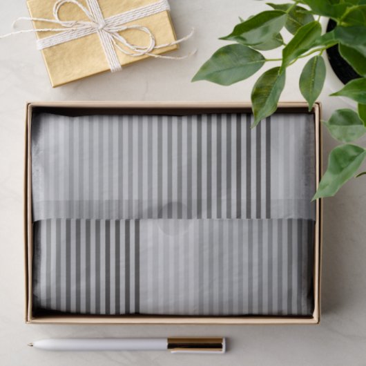 Gray, Black, White Stripes Seidenpapier (Geschenk)