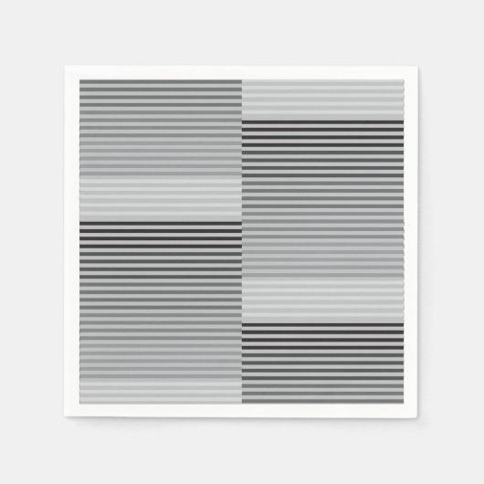 Gray, Black, White Stripes Serviette (Vorderseite)