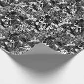 Gray Black Witchy Gothic Viktorianisch Goth Baphom Geschenkpapier (Ecke)