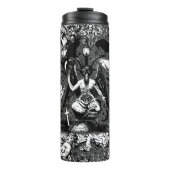 Gray Black Witchy Gothic Viktorianisch Goth Baphom Thermosbecher (Vorderseite)