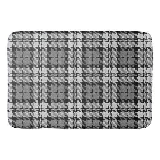 Gray Blackwatch Tartan Kariertes Design Badematte (Vorderseite)