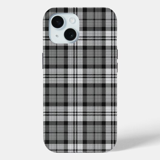 Gray Blackwatch Tartan Kariertes Design Case-Mate iPhone Hülle (Rückseite)